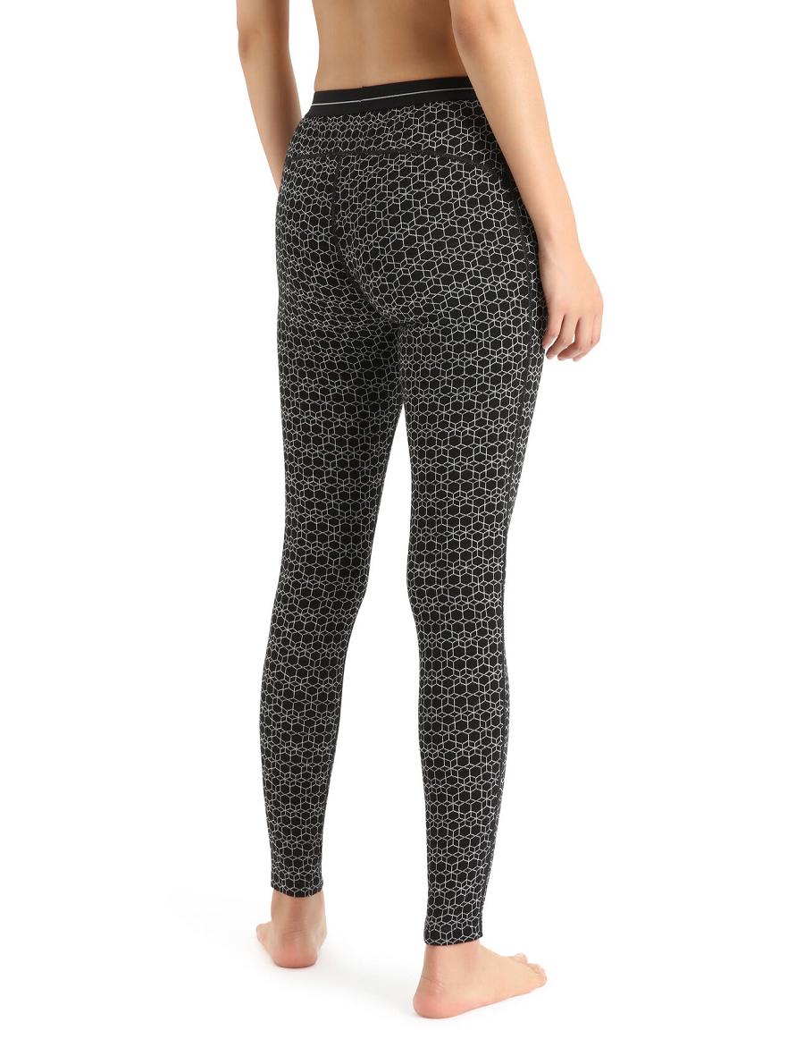 One Piece & Sets Icebreaker Merino 250 Vertex Leggings Alpine Geo Damskie Czarne Białe | PL 1155TCEV